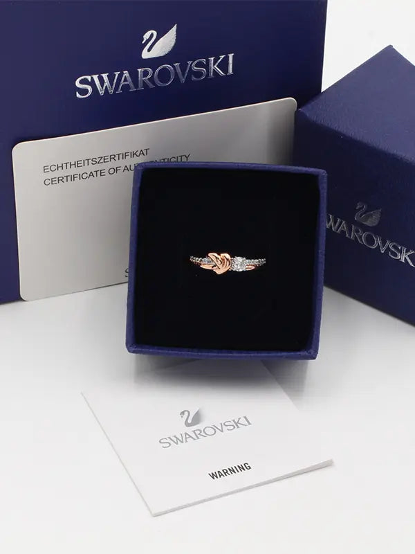 خاتم سواروفسكي هارت لوقو زركون خواتم Swarovski روز قولد 6