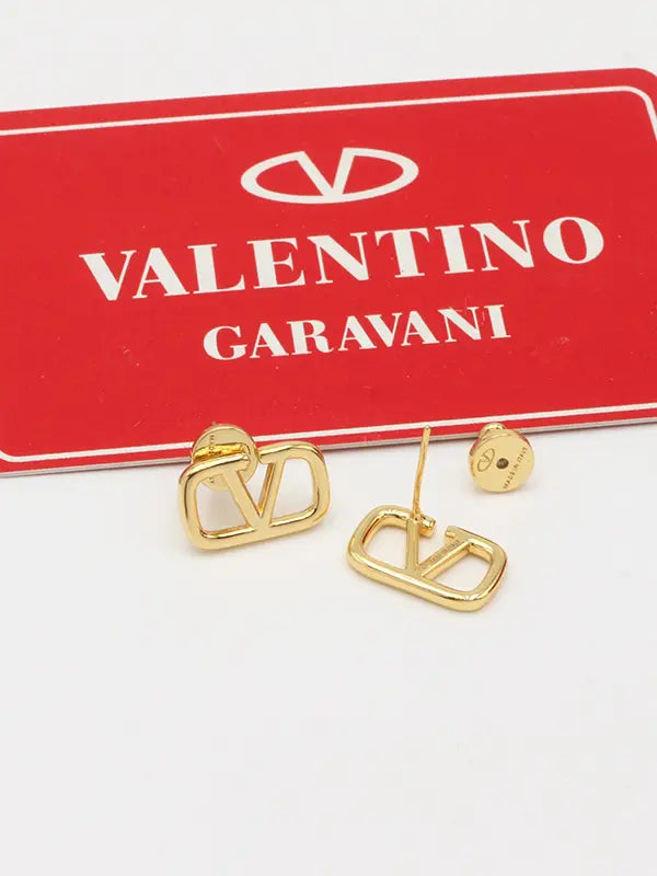 حلق فالنتينو ميتال قولد لوقو حلق VALENTINO