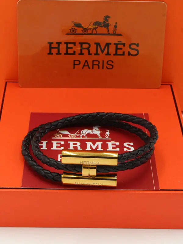 اسواره هيرمز لوقو نيو ليذر نسائي اسواره HERMES اسود ذهبي نسائي 17