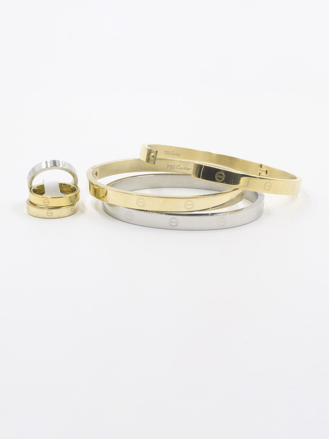 اساور كارتير نسائية مع خواتم 4 اسواره CARTIER