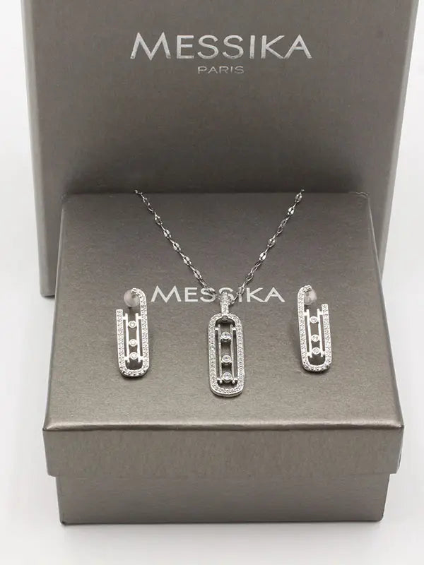 طقم ميسيكا زركون ناعم 2 قطع اطقم messika