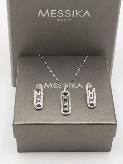 طقم ميسيكا زركون ناعم 2 قطع اطقم messika