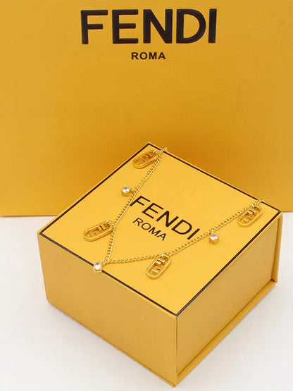 تشوكر فندي ميتال اند ستونز لوقو سلسال fendi