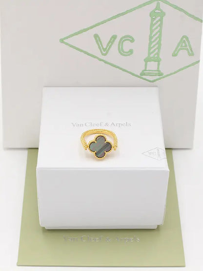 خاتم فان كليف الجديد متحرك وجهين لوقو خواتم van cleef رمادي ذهبي 7