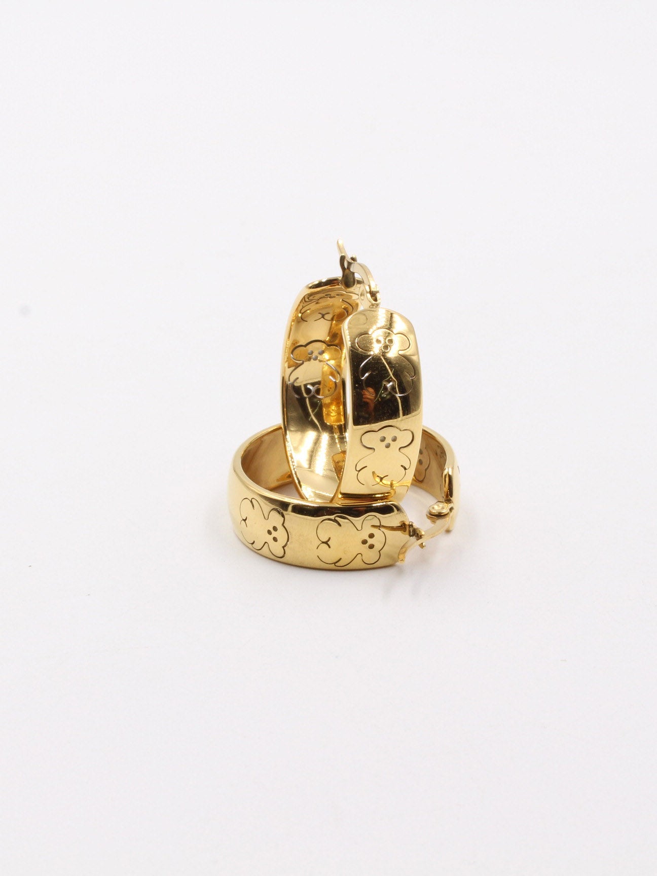 حلق توس دائري كبير حلق دبدوب ذهبي