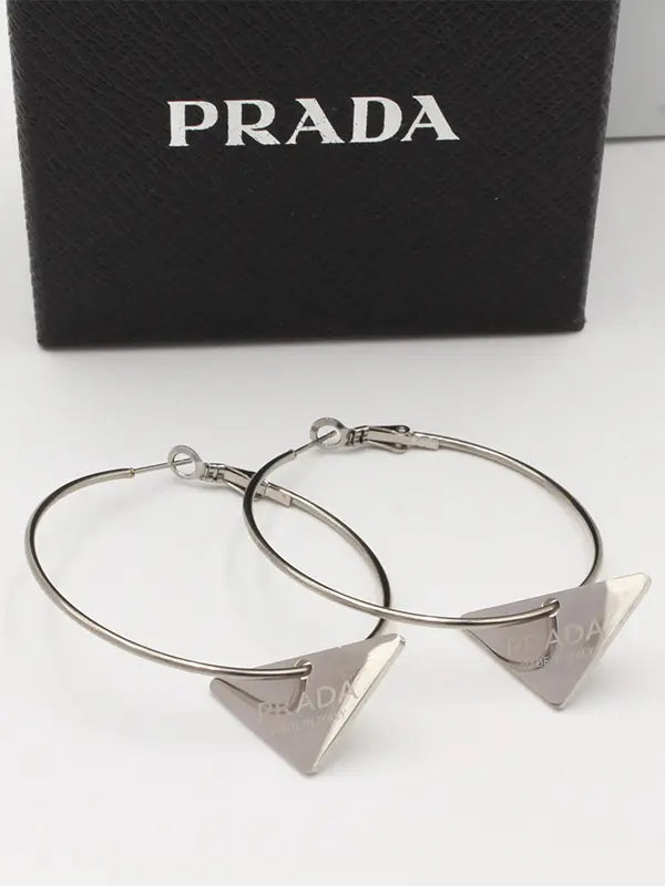 حلق برادا كبير سلفر لوقو حلق brada