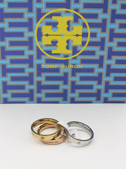 خواتم توري بورش 3 قطع خواتم tory burch ملون ذهبي 6