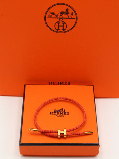 اسوارة هيرمز جلد اسود لوقو اسواره HERMES