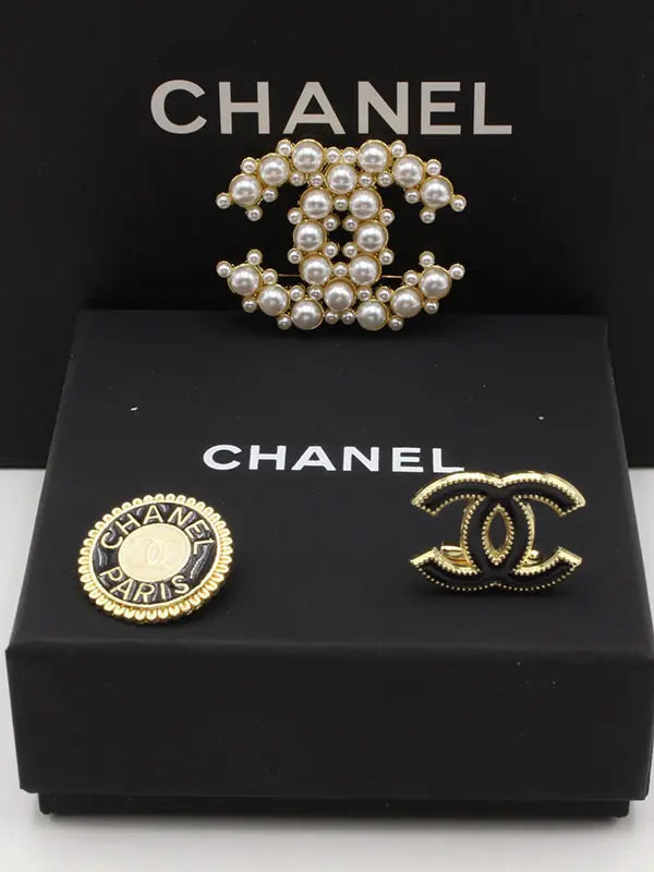 بروش شانيل 3 قطع لولو بروش chanel