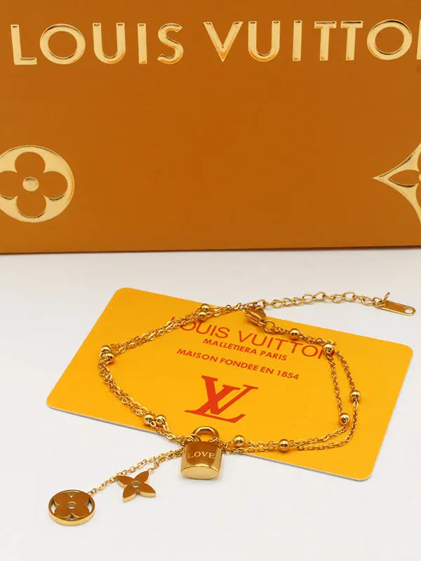 خلحال لويس فيتون بنتدنت ذهبي خلخال louis vuitton
