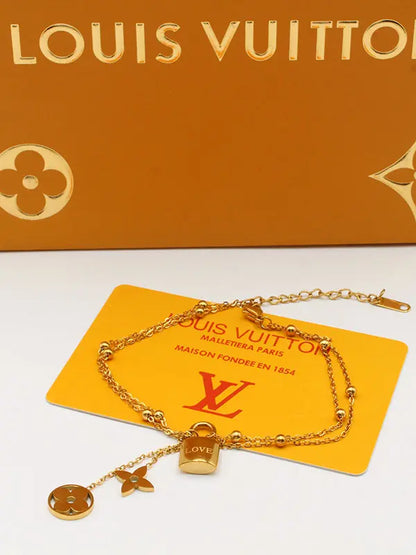 خلحال لويس فيتون بنتدنت ذهبي خلخال louis vuitton