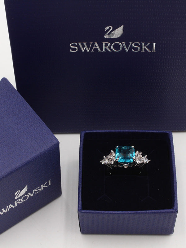 خاتم سواروفسكي بيق بلو سكوير خواتم Swarovski