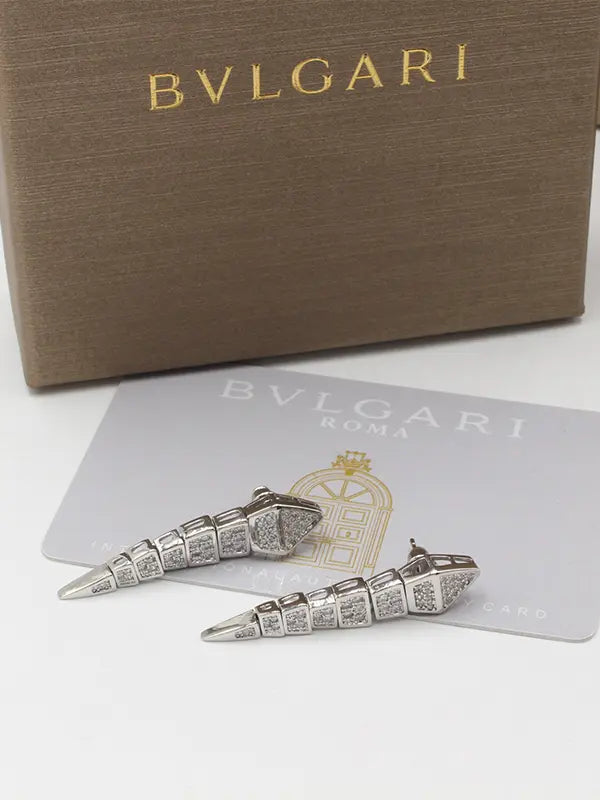حلق بولغاري زركون طويل لوقو حلق bvlgari