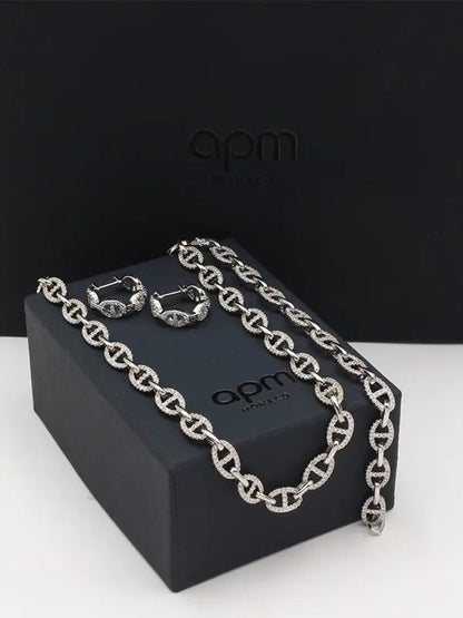 طقم apm زركون فضي لوقو اطقم APM