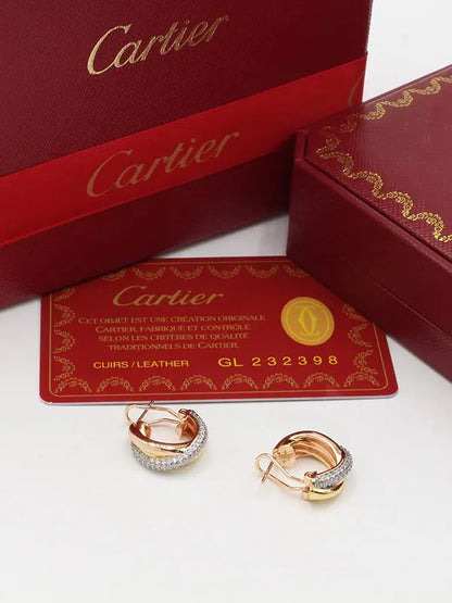 حلق كارتير لوقو ماستر زركون متشابك حلق CARTIER