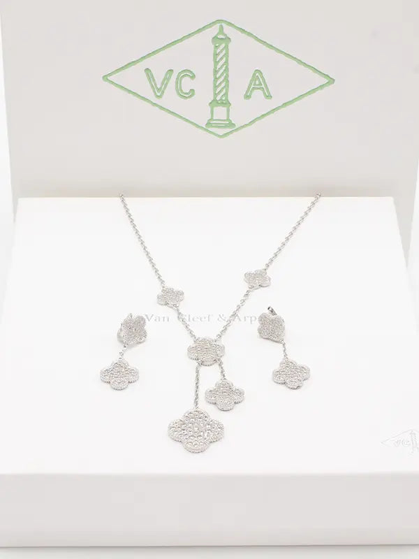 طقم فان كليف بندنتس فلاور ماستر اطقم van cleef فضي زركون