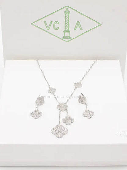 طقم فان كليف بندنتس فلاور ماستر اطقم van cleef فضي زركون