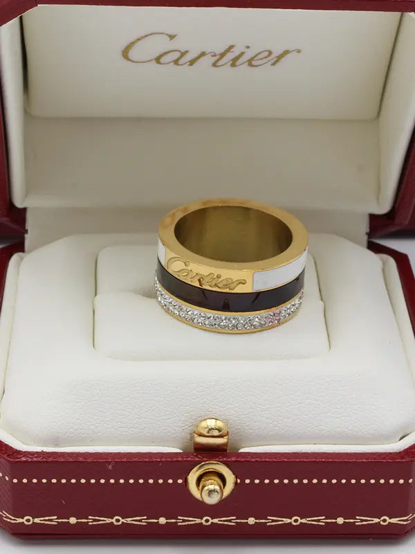 دبلة كارتير اسود فضي خواتم CARTIER