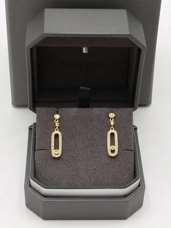 حلق ميسيكا ماستر زركون لوقو messika ذهبي