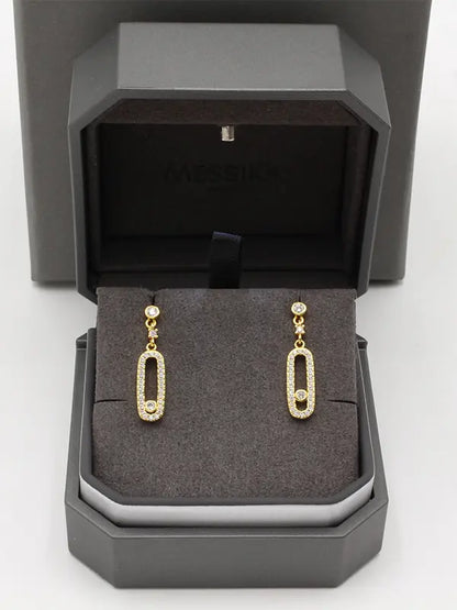 حلق ميسيكا ماستر زركون لوقو messika ذهبي