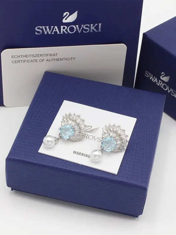 حلق سواروفسكي زركون نيو بلو ماستر حلق Swarovski