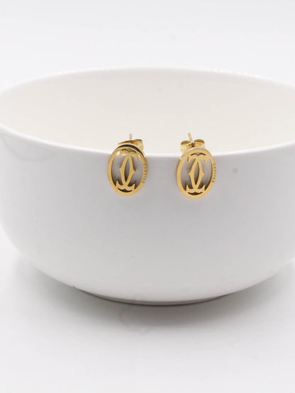 Cartier Gold Circle Earring - حلق كارتير سيركل ذهبي حلق Jewel