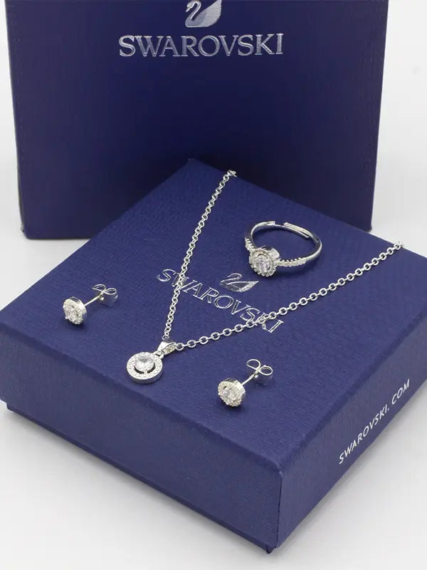 طقم سواروفسكي ابيض اطقم Swarovski