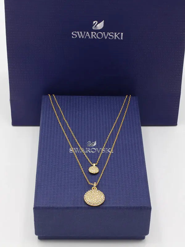 سلسال سواروفسكي ستون دبل لاينز لوقو سلسال Swarovski