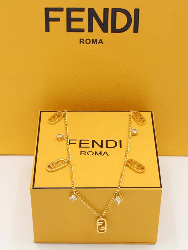 تشوكر فندي ميتال اند ستونز لوقو سلسال fendi
