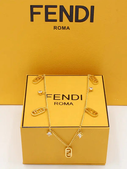 تشوكر فندي ميتال اند ستونز لوقو سلسال fendi