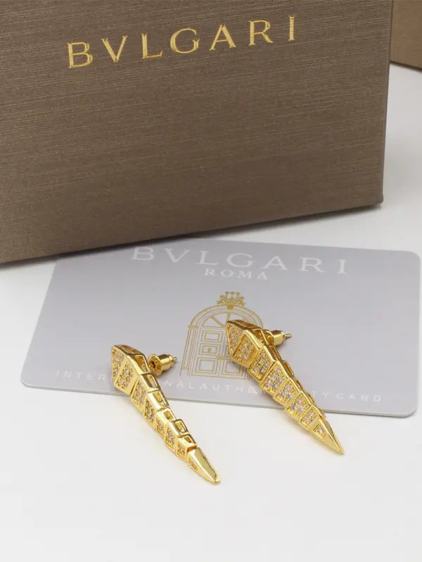 حلق بولغاري زركون طويل لوقو حلق bvlgari
