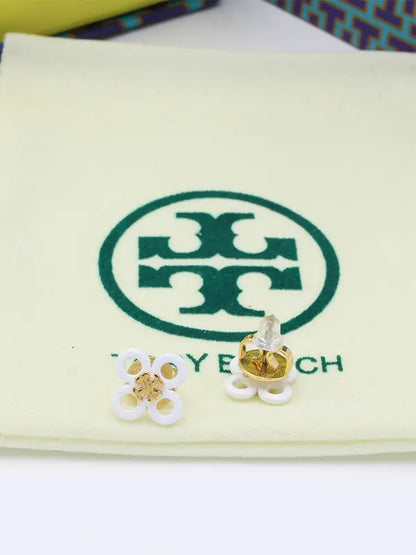 حلق توري بورش ابيض لوقو حلق tory burch