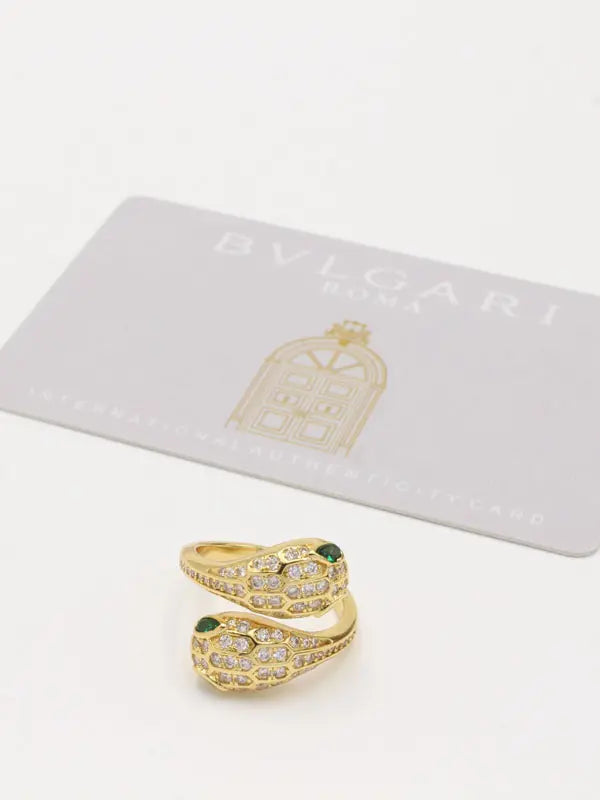 خاتم سنيك بولغاري ماستر زركون قرين ايز خواتم bvlgari ذهبي