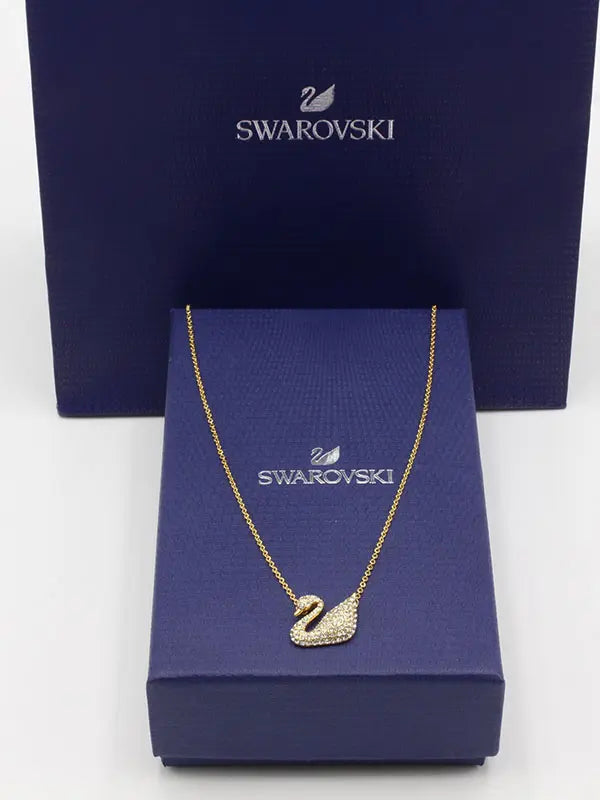 سلسال سواروفسكي سوان كريستال سلسال Swarovski ذهبي
