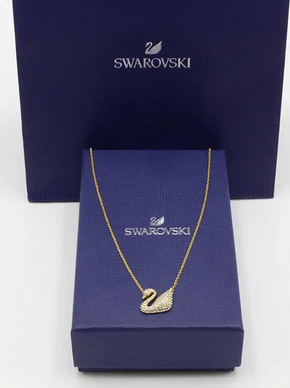 سلسال سواروفسكي سوان كريستال سلسال Swarovski ذهبي