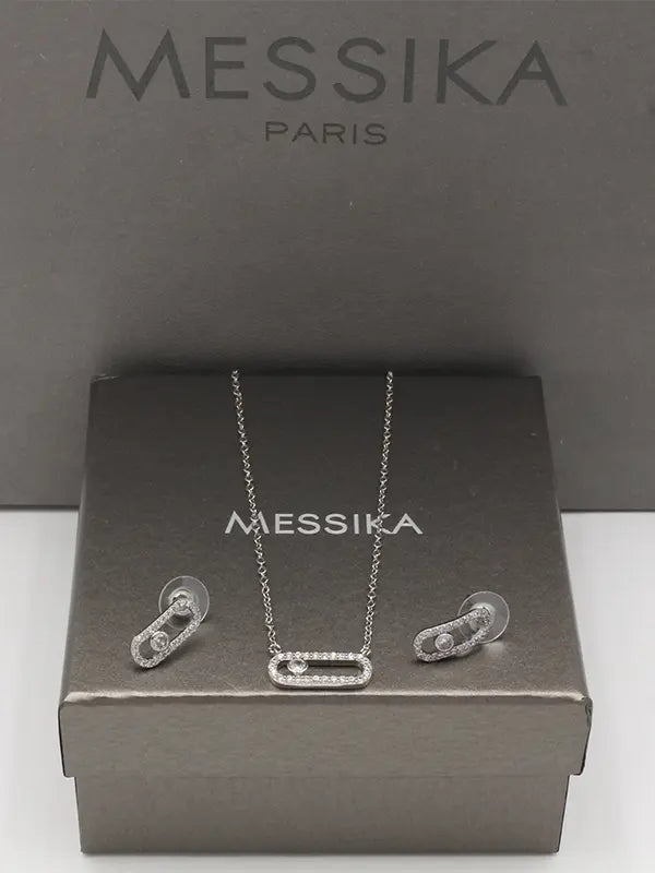 طقم ميسيكا زركون 2 قطع صغير اطقم messika