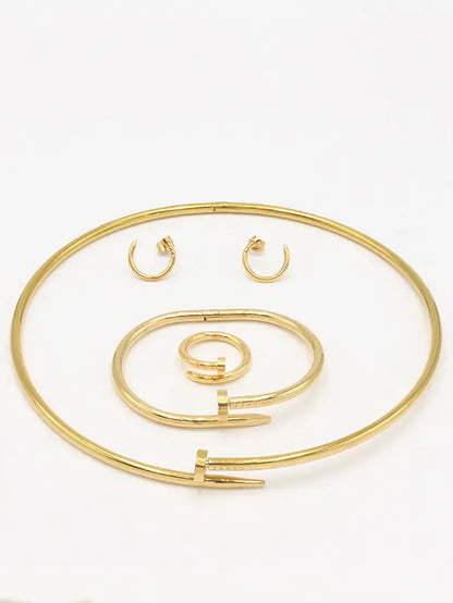 طقم عقد كارتير ميتال 4 قطع الجديد اطقم CARTIER ذهبي 7