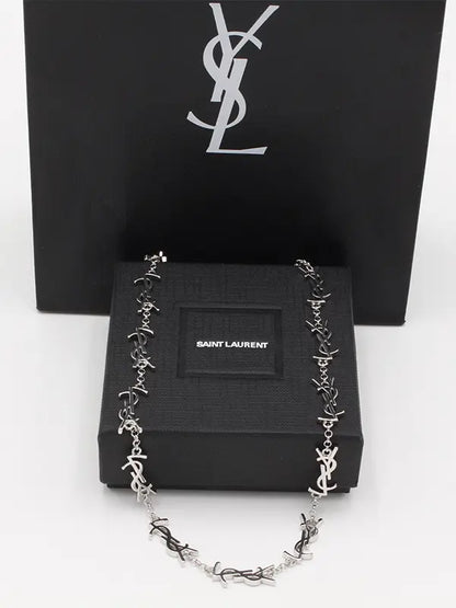 سلسال ايف سان لوران عقد لوقو سلسال ysl