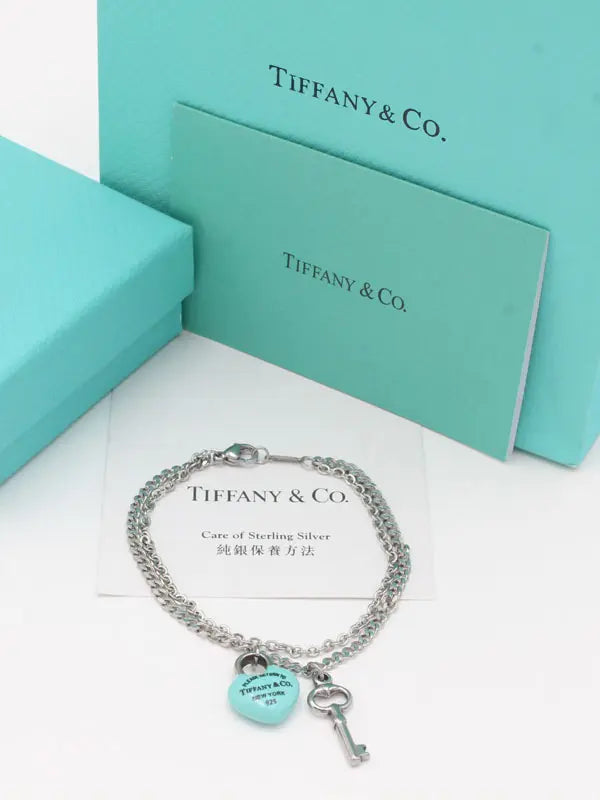 اسوارة تيفاني ميتال بلو هارت اند كي اسواره tiffany
