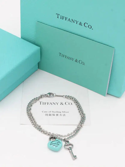 اسوارة تيفاني ميتال بلو هارت اند كي اسواره tiffany