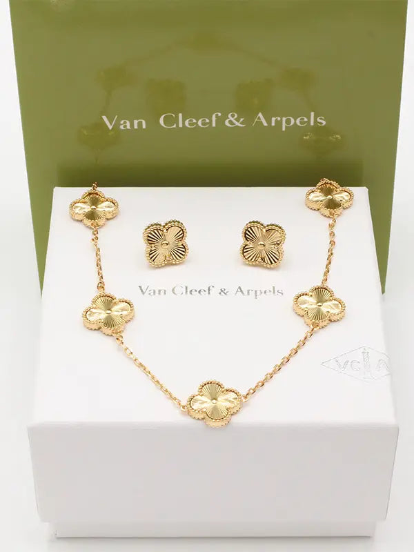 طقم فان كليف 5 وردات 02517 اطقم van cleef ذهبي
