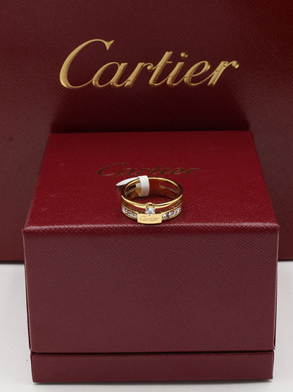 خاتم كارتير ستون وذ لوقو خواتم CARTIER ذهبي 5