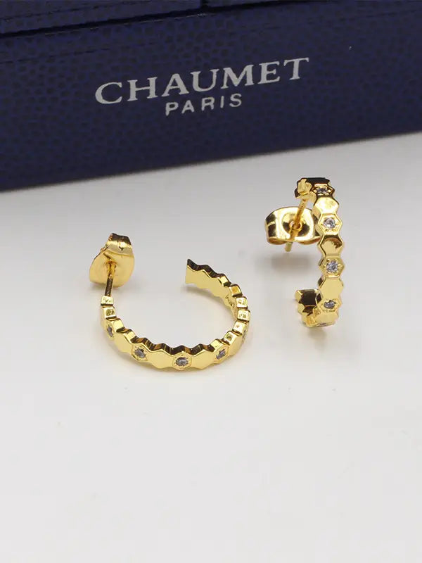 حلق شومية مدور صغير زركون ماستر حلق chaumet