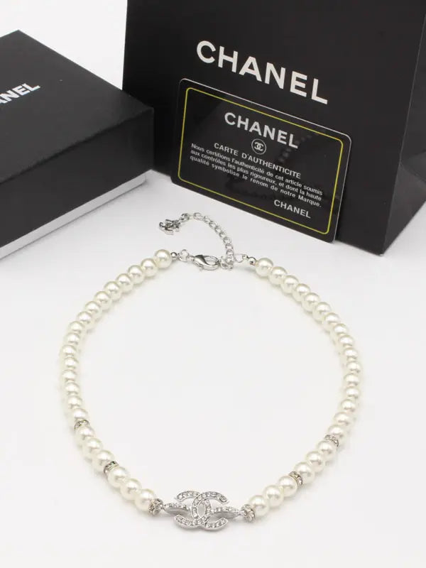 سلسال شانيل بيرل كريستال سلسال chanel فضي