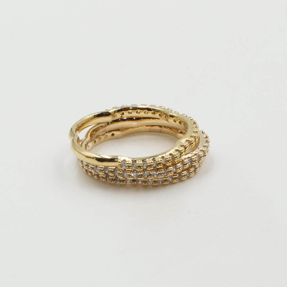 دبل خواتم توينز زركون كوريه خواتم متوفر 2 لون ذهبي 6