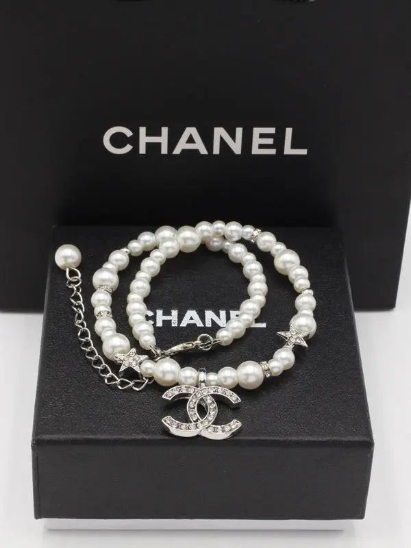 سلسال شانيل عقد لولو كريستال سلسال chanel