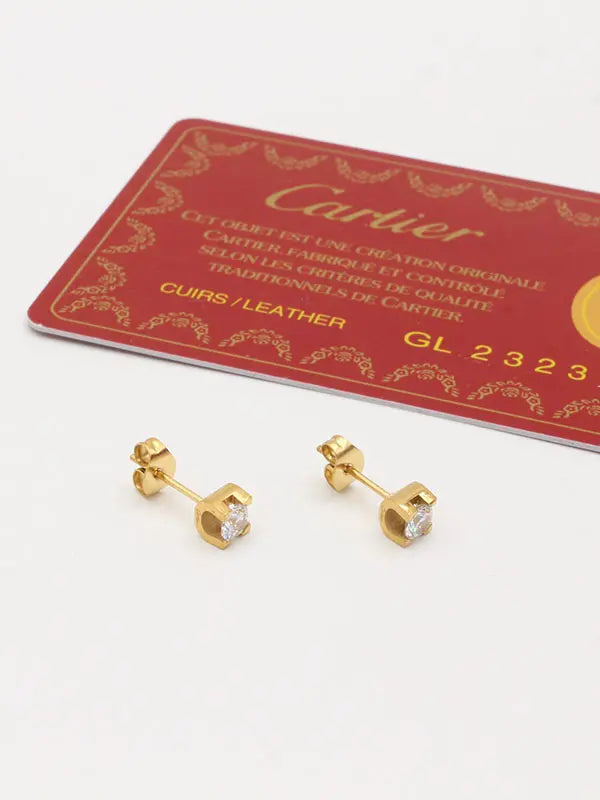 حلق كارتير صغير زركون ماستر حلق CARTIER ذهبي