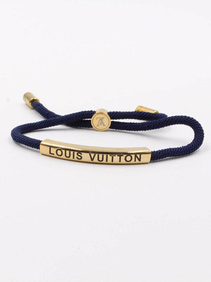 اسواره لويس فيتون ليذر لوقو SLIM اسواره louis vuitton كحلي ذهبي