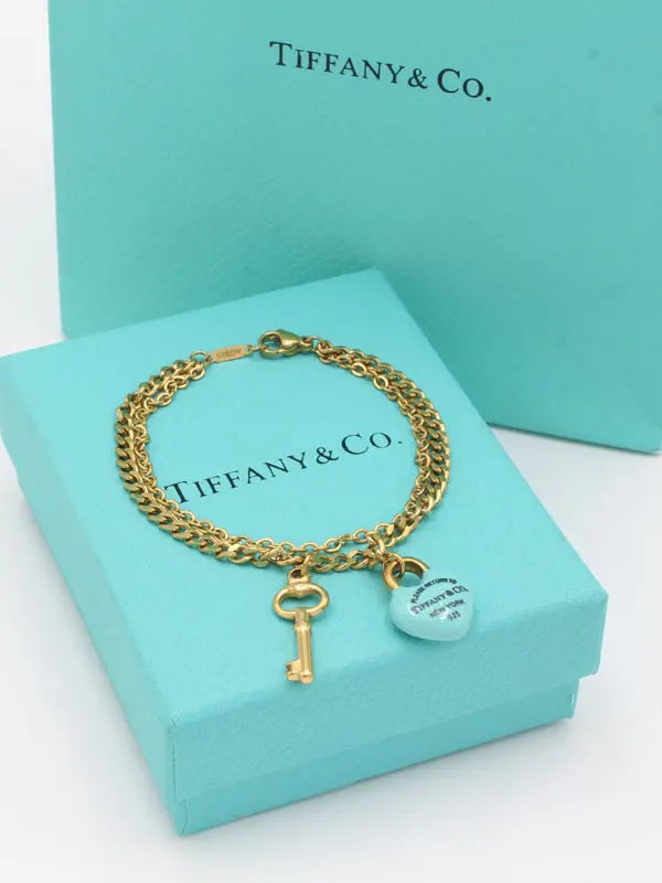 اسوارة تيفاني ميتال بلو هارت اند كي اسواره tiffany
