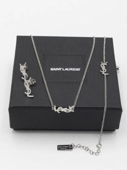 طقم ايف سان لوران ناعم 3 قطع اطقم ysl فضي
